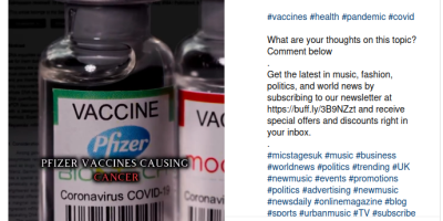 Pfizer Covid-19 vaccine causes cancer