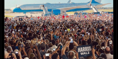 Crowd at Rally for Harris and Walz