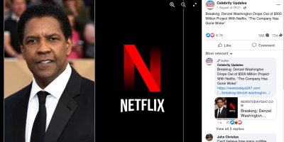 Denzel Washington Drops Out Of $500 Million Netflix Project