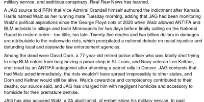Did Navy JAG Indict Tim Walz