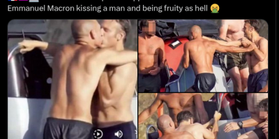 Emmanuel Macron kissing