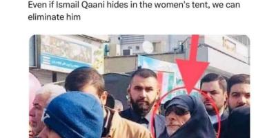 Iranian Brigadier General Esmail Qaani in a burqa