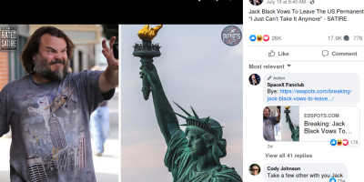 Jack Black Vowed to Leave the US 