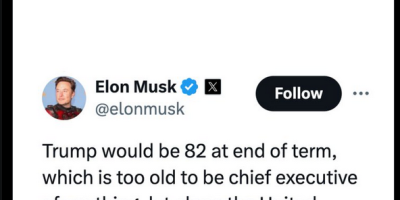 Too Old' at End of 2nd Term To Be President