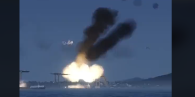 Ukrainian planes attacking the Crimean Bridge