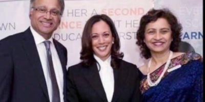 Kamala Harris with her parents