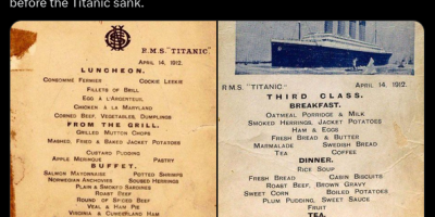 Menus on Titanic